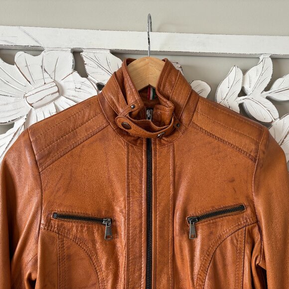 NWOT - De Nicola Light Brown Leather Jacket - Picture 2 of 13
